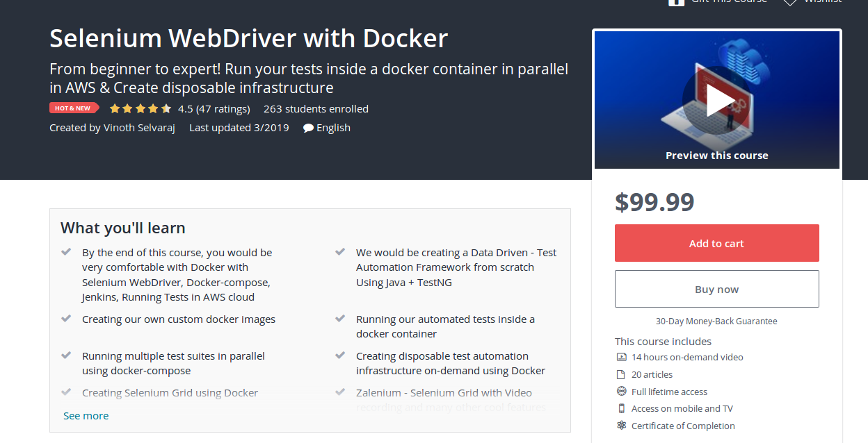 Selenium WebDriver with Docker - Brand New Udemy Course | Vinsguru